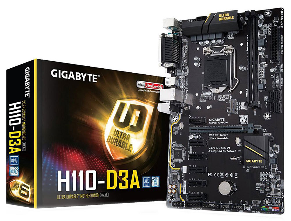 Gigabyte ga h110 d3a не видит 6 карту